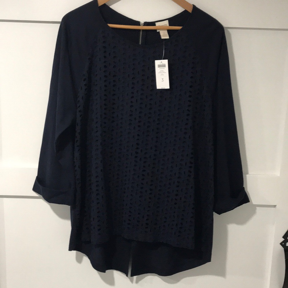 **SOLD**Chico’s long sleeve eyelet top - Picture 2 of 5